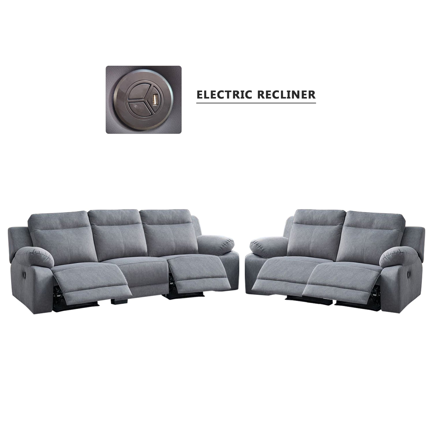 Zarzy 1/2/3-Seater Reclining Sofa Pocketed Spring Claw Resistant Pet-Friendly Fabric/Leather