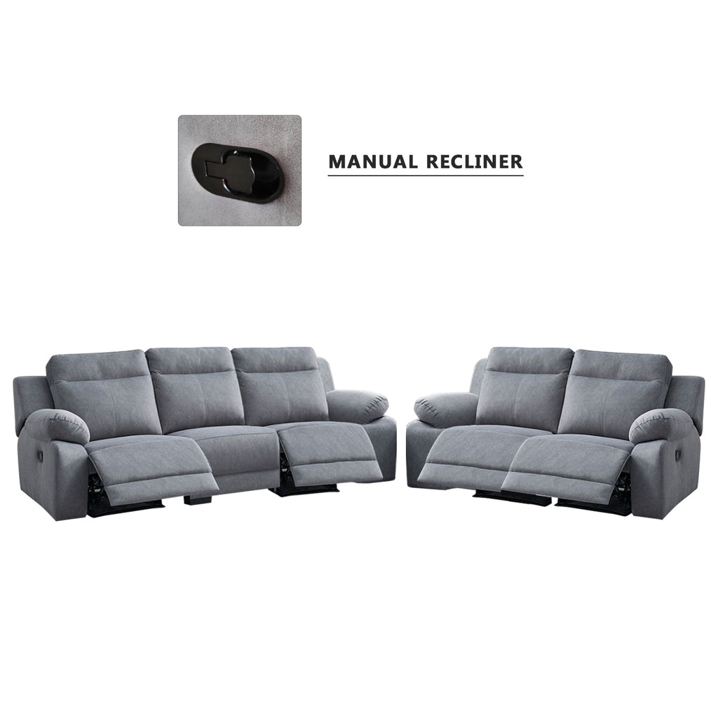 Zarzy 1/2/3-Seater Reclining Sofa Pocketed Spring Claw Resistant Pet-Friendly Fabric/Leather