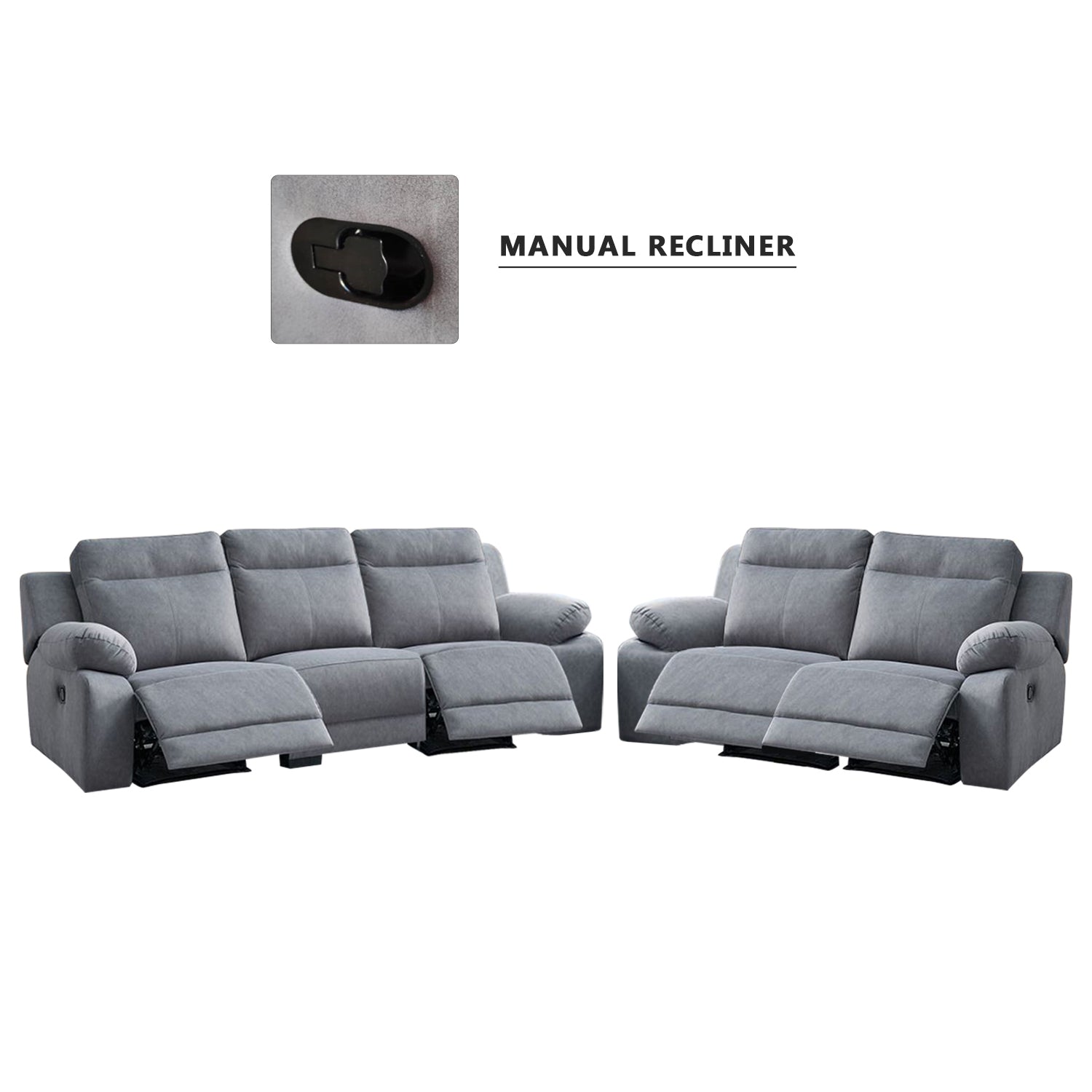 Zarzy 1/2/3-Seater Reclining Sofa Pocketed Spring Claw Resistant Pet-Friendly Fabric/Leather