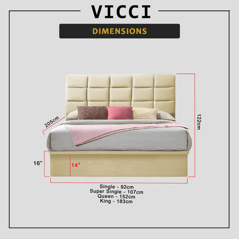 Image of Vicci 16" Depth Storage Bedframe w/ Mattress Add On -  PetFriendly Option - All Sizes