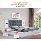 Cana Queen/King Size Platform Bed Frame with Side Table w/ Drawers & Hidden Storage
