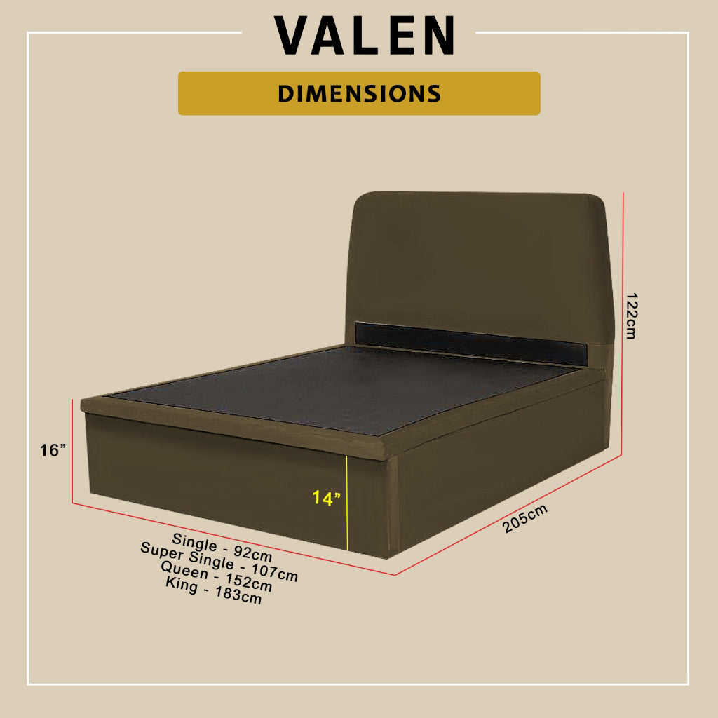 Valen 16" Depth Storage Bedframe w/ Mattress AddOn - PetFriendly Option - All Sizes