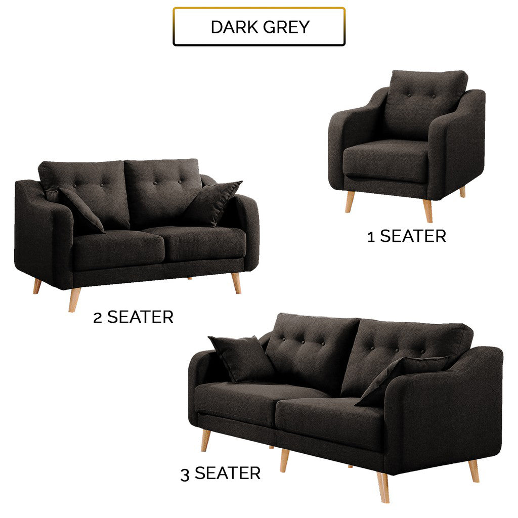 Parlo 1/2/3 Seater Fabric Sofa 6 Colours