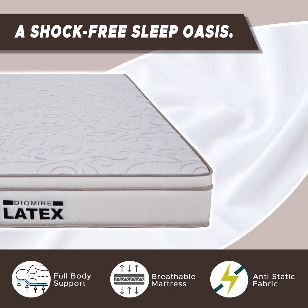 Diomire 10" LATEX Anti-Static Mattress Individual Pocketed Spring - All Sizes
