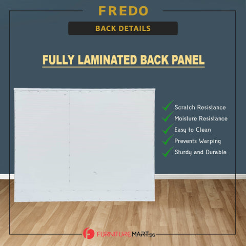 Image of Fredo Premium Chest of Drawers with Cabinet Full Laminated Back Panel in 6 Colours