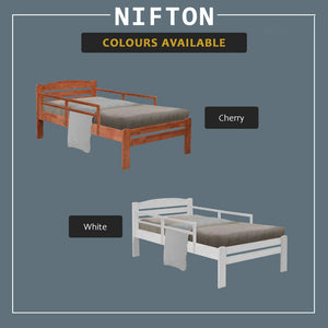 Nifton Single, Super Single Bed Frame Side Rail Child/Elderly Bed w/ Mattress Option