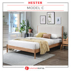 Hester Series Queen/King Wooden Bed Frame Japanese Style Nordic Design in 3 Models