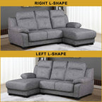 Benie L-Shaped Sofa Left or Right Chaise in 47 Colour -w/ Pet Friendly Scratch-Resistant