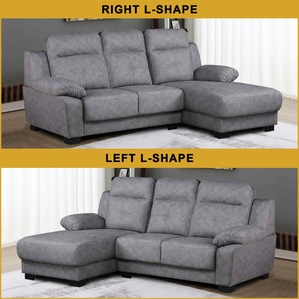 Benie L-Shaped Sofa Left or Right Chaise in 47 Colour -w/ Pet Friendly Scratch-Resistant