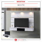 Bertha Floating TV Console with light and Socket in 2 Marble Colour