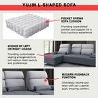 Yujin Left/Right L-Shaped Sofa Pet-Friendly Fabric Scratch-Resistant & Claw-Resistant