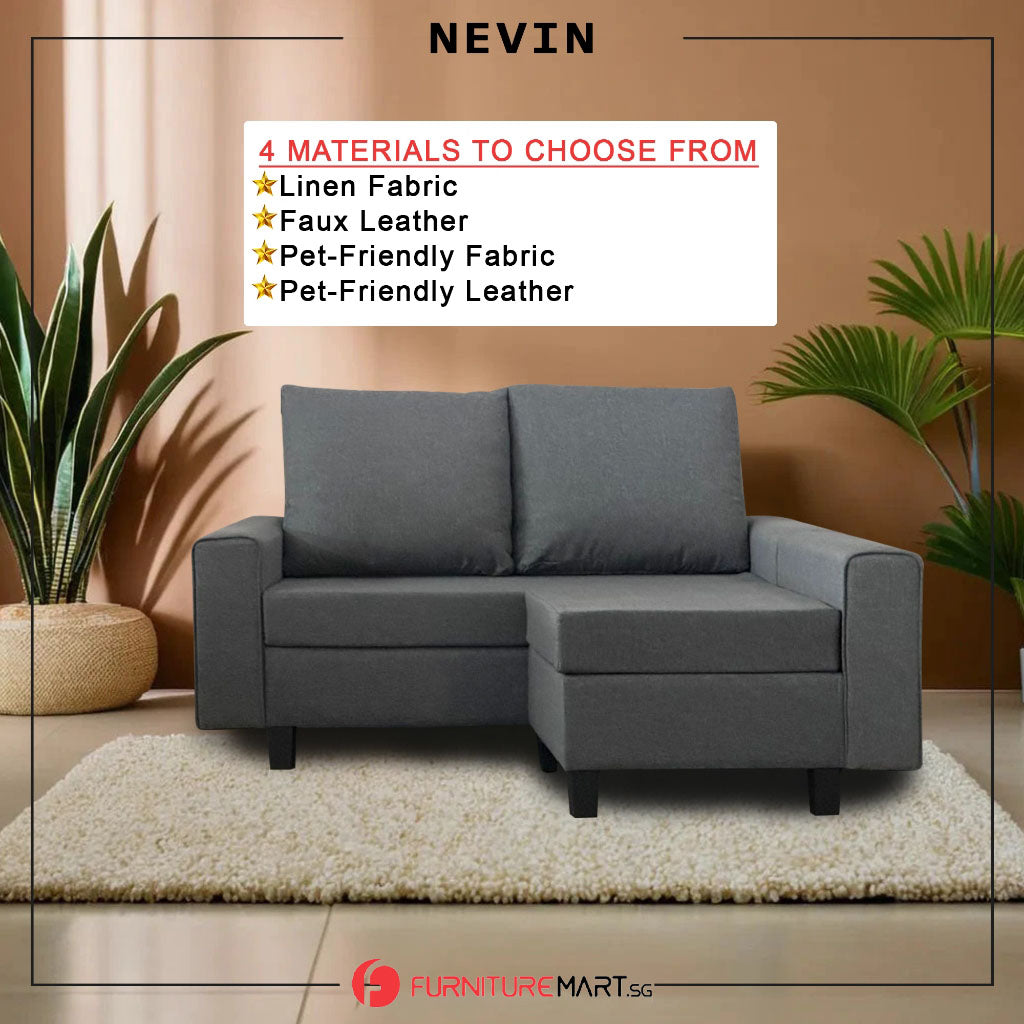 Nevin Sofa 1/2/3-Seater with Chaise L-Shaped Sofa High Density with PetFriendly Option