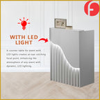 Sanvi Counter Table with Drawer with Lock & LED Lights in White or Natural Colour