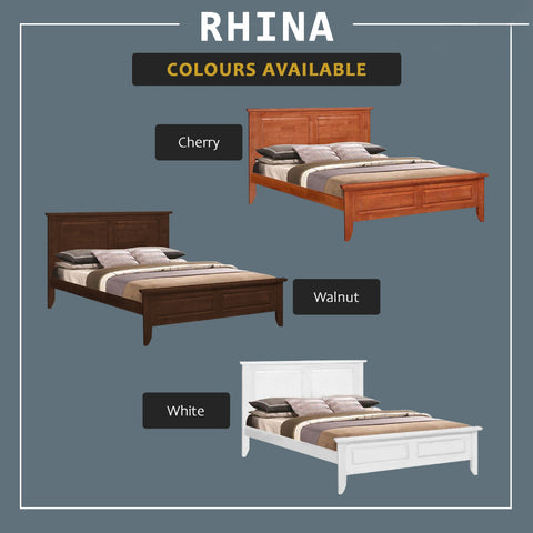 Image of Rhina Solid Rubberwood Bed Frame w/ Underbed Space - All Size With Mattress Option