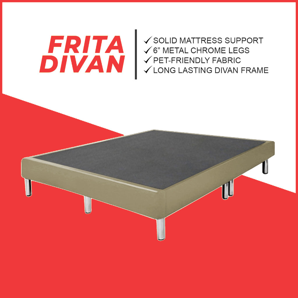 Frita Divan Bed Frame Pet Friendly Scratch-Resistant Fabric 12 Colours - All Sizes Available