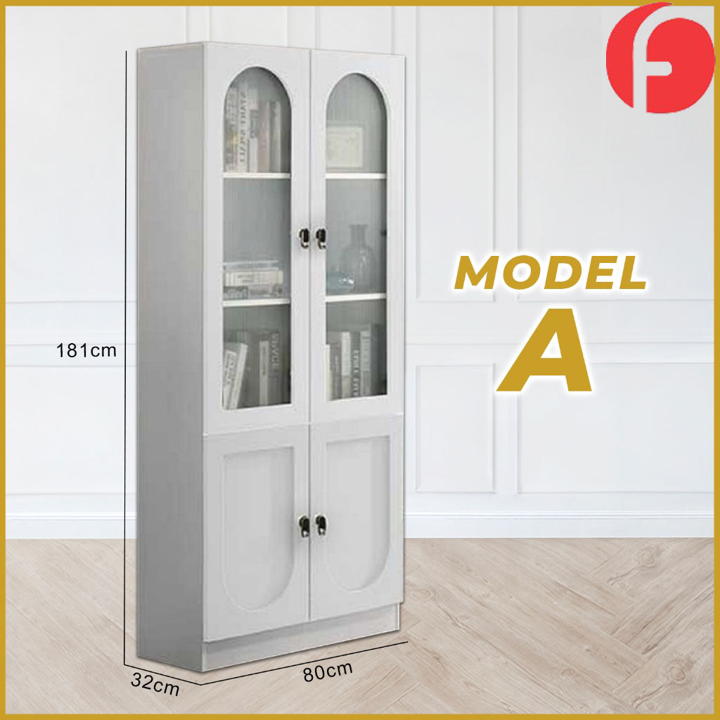 Gaia Series 1 Display Cabinet Book Shelves with Drawers in 3 Design