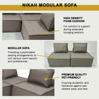 Nikah 1/2/3-Seater L-Shape Sofa Pet-Friendly Scratch Resistant Leather Look Tec Fabric