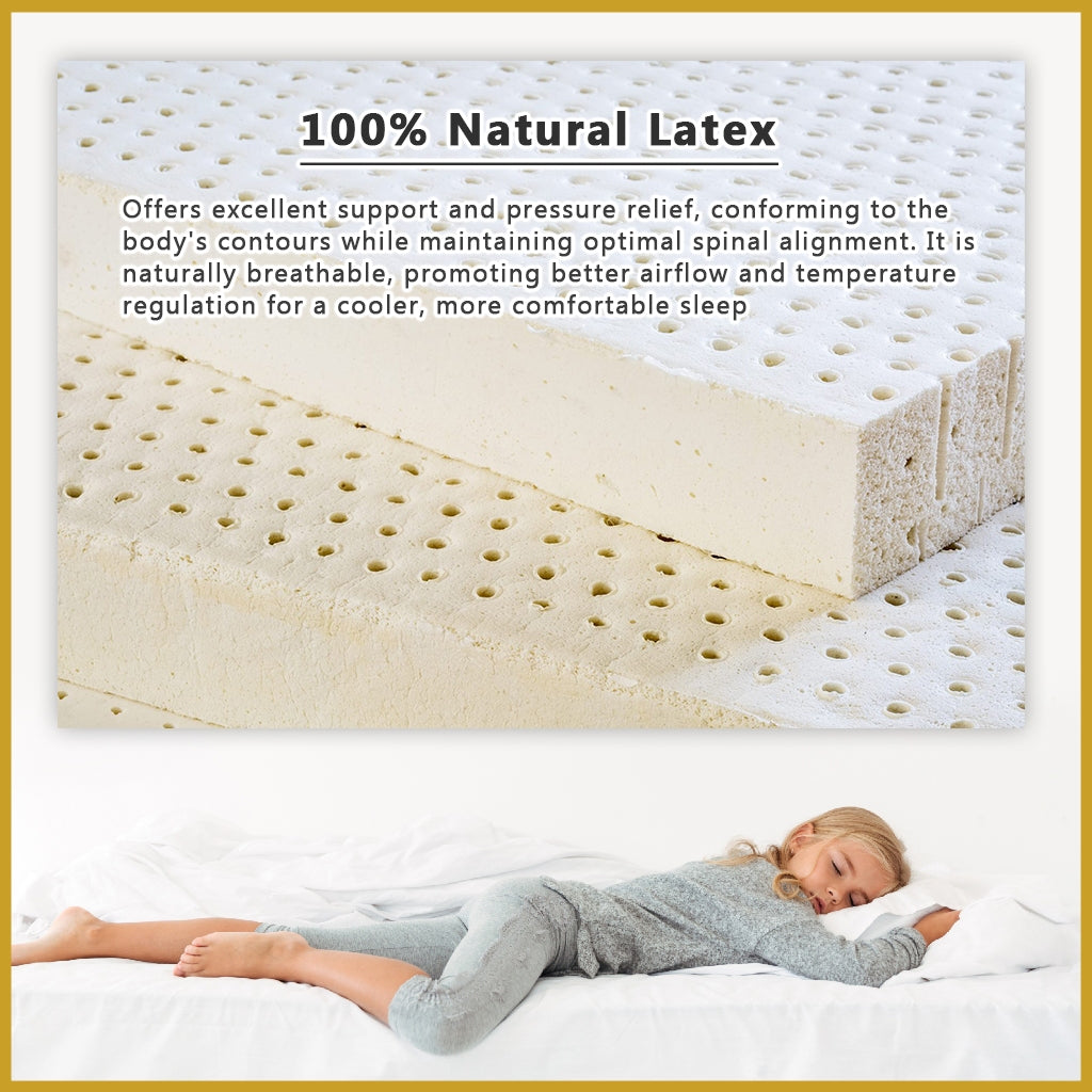 MyLatex RELAX ZONE 10" 7-Zone Natural Latex Mattress Cooling Silk Cover - All Size