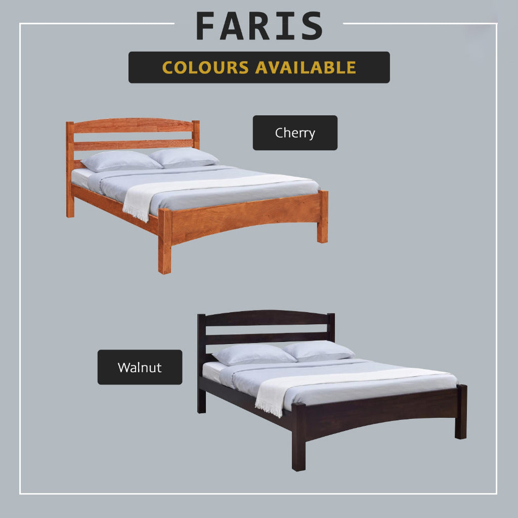 Faris Queen Solid Rubberwood Bed Frame w/ Underbed Space - With Mattress Option