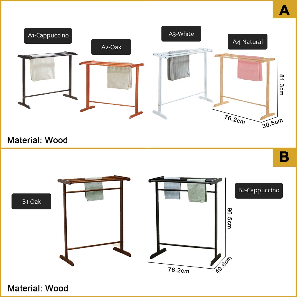 Siera Clothing Towel Rack Metal/Wood Material in 6 Models Available