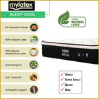 MyLatex 12" Sleep Cool Mattress Natural Latex & Cool Silk Fabric - All Sizes Available