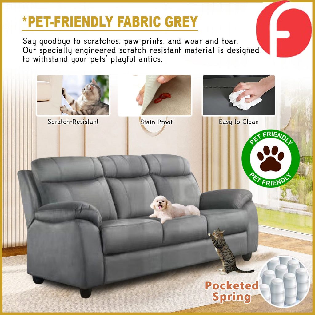 Annie 1-Seater Recliner and 2/3-Seater Sofa - P.U. Leather or PetFriendly Option
