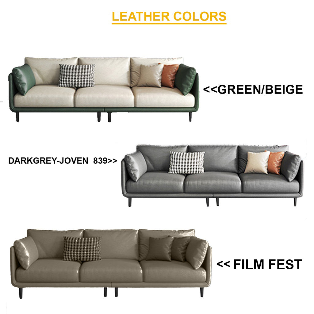 Malmo Minimalist Series Fabric/Faux Leather Sofa 1/2/3/4 and Stool Seaters in 6 Colors