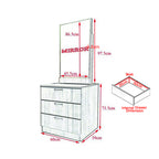 Minna Series 6 Makeup Dressing Table With Stool In White Wash