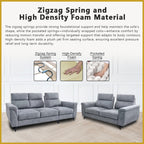 Cedie 3+2 Seater + Stool Pushback Sofa Pocket Spring High Density Foam PetFriendly Scratch-Resist