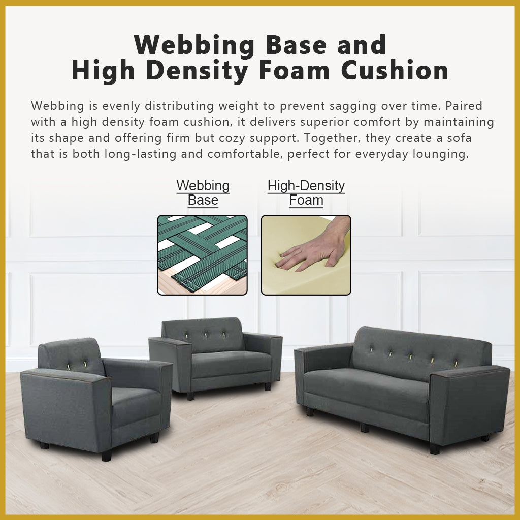 Niana 1/2/3-Seater Sofa Webbing with High Density Foam - w/ PetFriendly Option