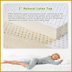 MyLatex ALICE 10" Mattress Natural Latex Top, Foam Base and Wood Fabric Cover - All Size