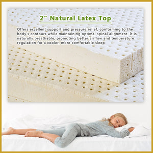 MyLatex ALICE 10" Mattress Natural Latex Top, Foam Base and Wood Fabric Cover - All Size