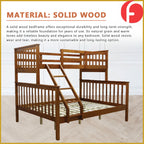 Mayci Queen+Single Solid Wood Slatted Base Double Decker Bed Frame