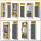 Florence Series 1/2/3/4/5 Doors Tall Wardrobe with Drawers and Top Cabinet in Natural