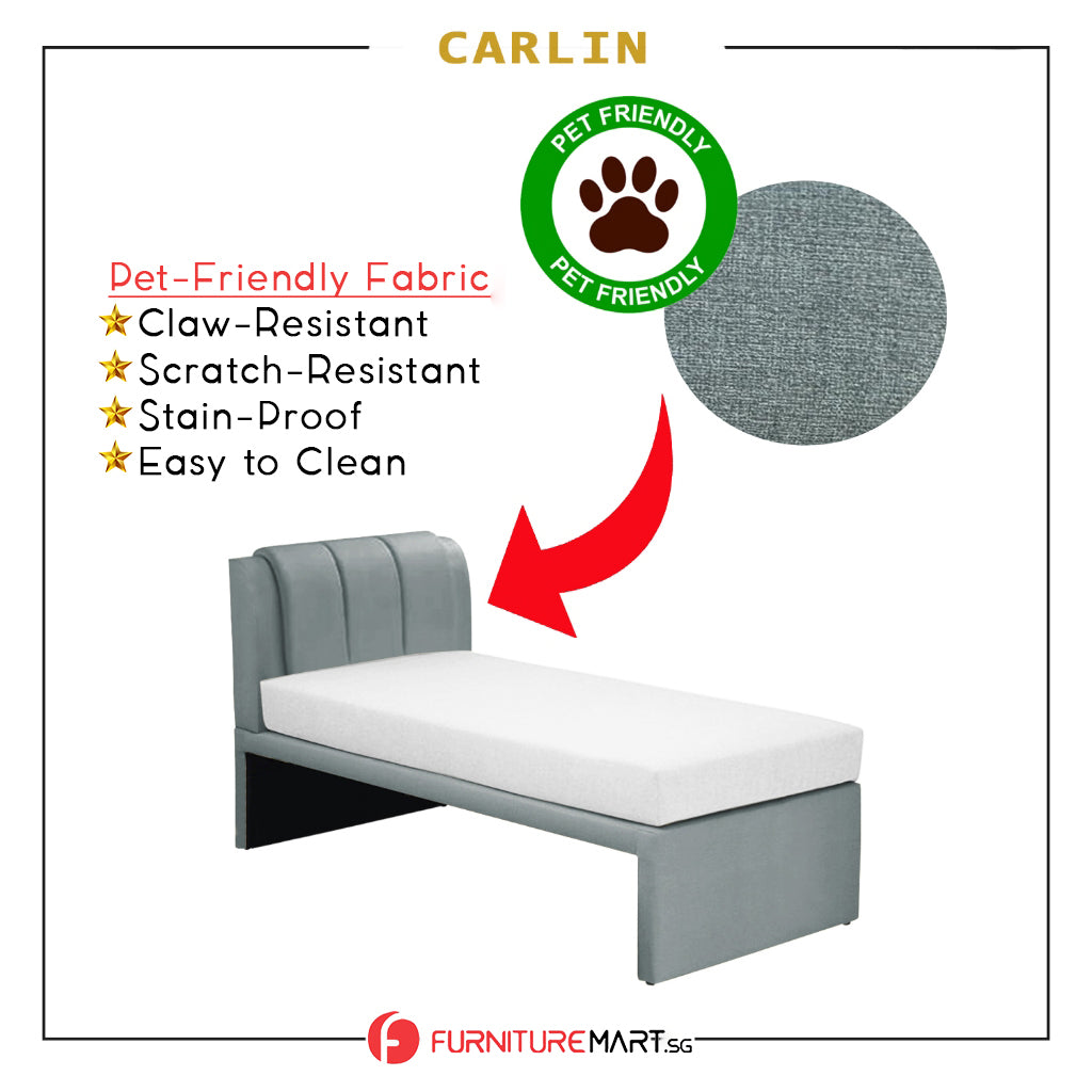 OrthoCoil Toronto Bed Frame Pet Friendly Scratch-Resistant Fabric With Mattress Add-On Options