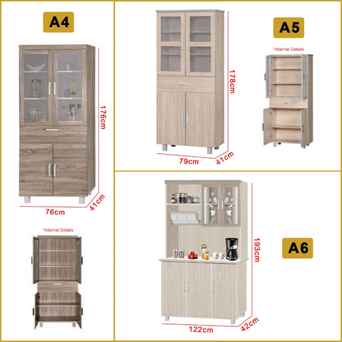 Image of Kara Series Tall Kitchen Cabinet with Drawers in 31 Designs