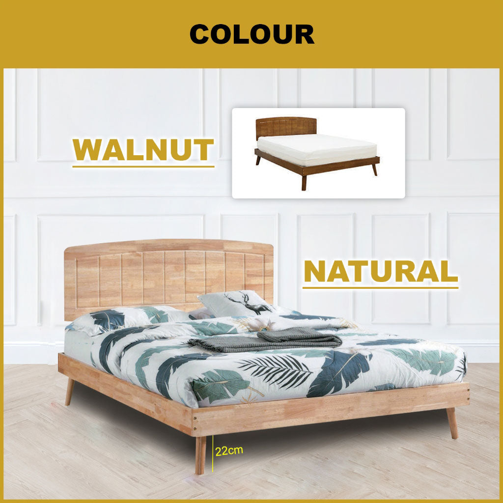 Venus Wooden Bedframe Queen/King Size In 2 Colours with Mattress Option - Solid Wood