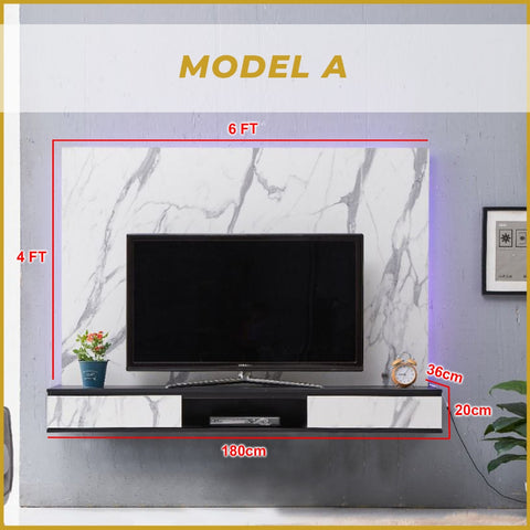 Image of Dew Series Living Room TV Console with LED Backlight in 7 Design