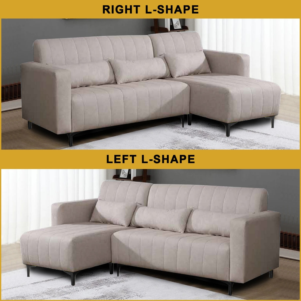 Anika L-Shaped Sofa Left or Right Chaise in 47 Colour -w/ PetFriendly Scartch-Resistant