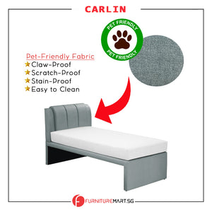 Toronto Bed Frame Pet Friendly Scratch-proof Fabric With Mattress Add-On Options