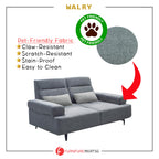 Walry 1/2/3-Seater L-Shaped Sofa with PetFriendly Fabric Scratch-Resistant & Claw-Resistant