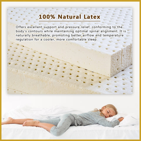 Image of MyLatex CELEBRITY 12" Mattress Natural Latex, Coconut Fiber, Nano Silver Cover - All Size