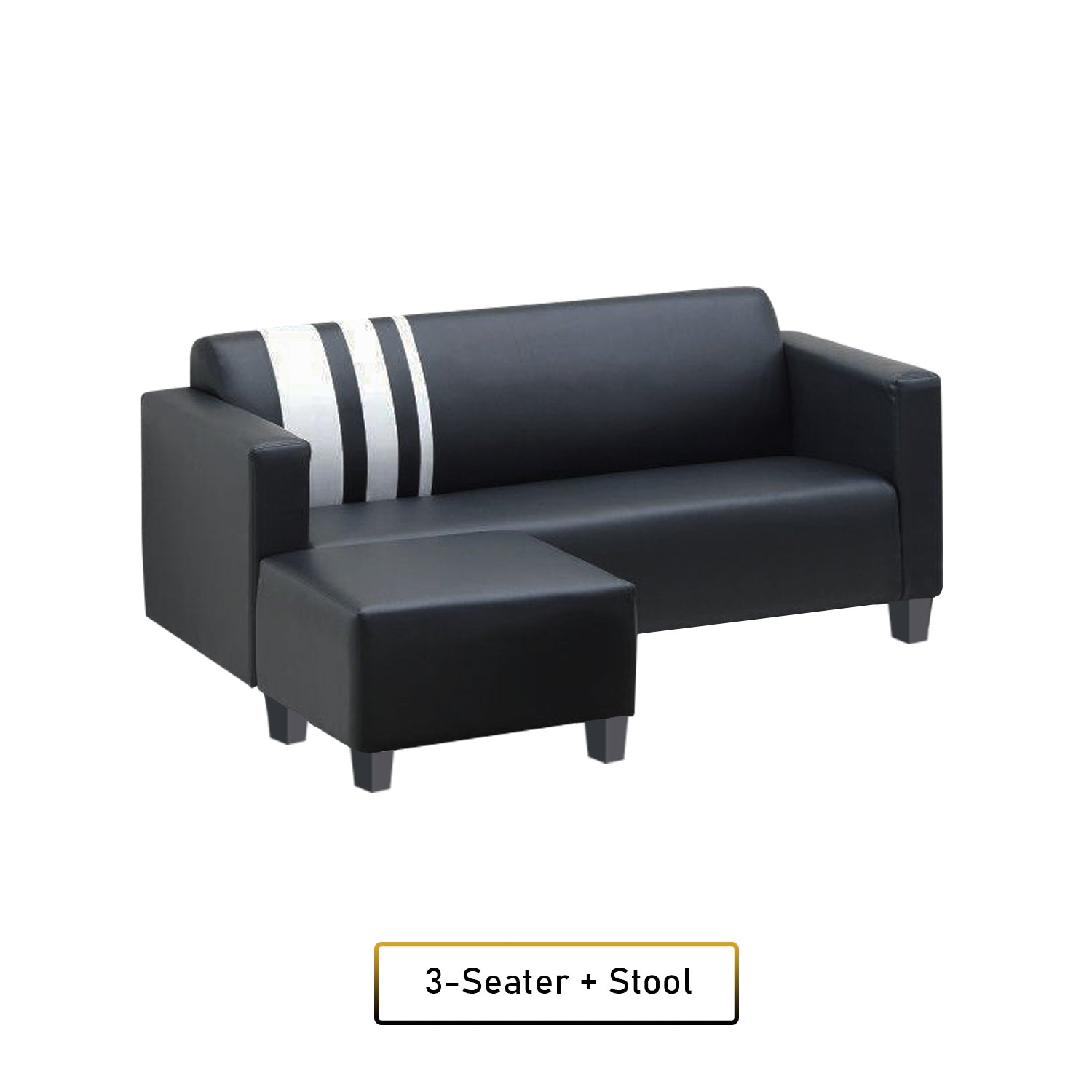 Louis 2/3 Seater Faux Leather Sofa With Ottoman In 6 Colours