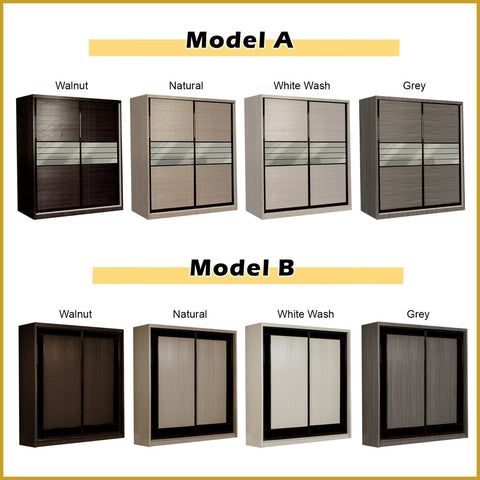 Image of Charie Series 5FT/6FT/8FT Customizable Sliding Door Modular Wardrobe in 6 Designs