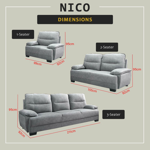 Image of Nico 1/2/3-Seater L-Shaped Sofa with Pet-Friendly Fabric Scratch-Proof & Claw-Proof