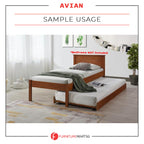Avian Single/Super Single Pull-Out Bed Frame Solid Plywood Base in 4 Colour
