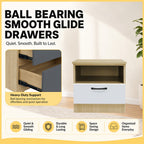 Bary CARB-P2 Certified Board Bedside Table Fully Laminated Back Panel in 6 Colours