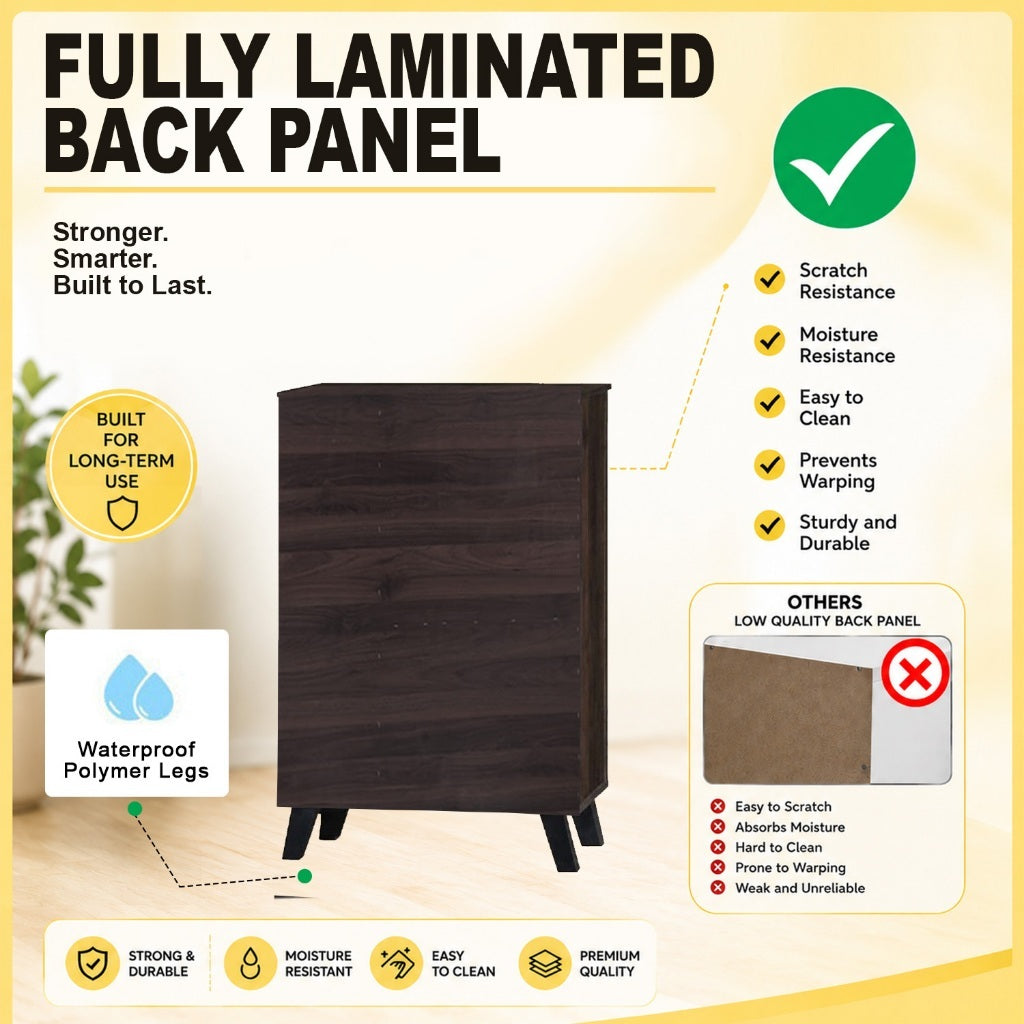 LUNA CARB-P2 Certified 2 Doors Shoe Cabinet with Air Ventilation Shoe Rack in 2 Colours