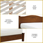 Ursula Wooden Bedframe Queen Size In Oak Colour with Mattress Option - MDF+Veneer Wood