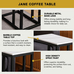 Jane Coffee Side Table Ceramic Top Metal Legs Spray Painted - 4 Random Colour Top